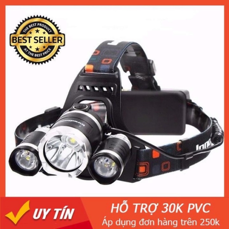 ✔️ GIÁ SỈ - Đèn Pin Đội Đầu 3 Bóng Led - Siêu Sáng,