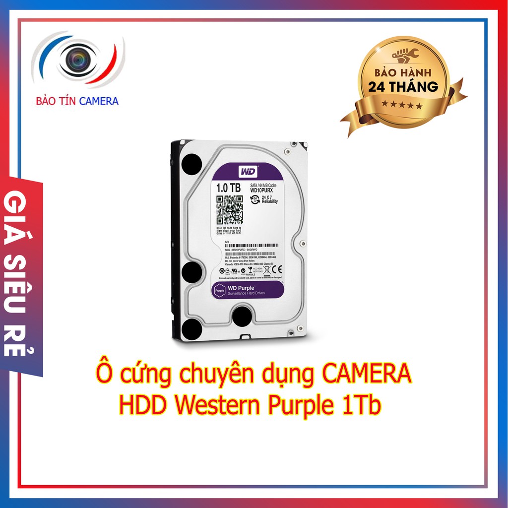 Western Purple 1TB dòng ổ cứng chuyên dụng cho camera, hàng vĩnh xuân bh 36thang