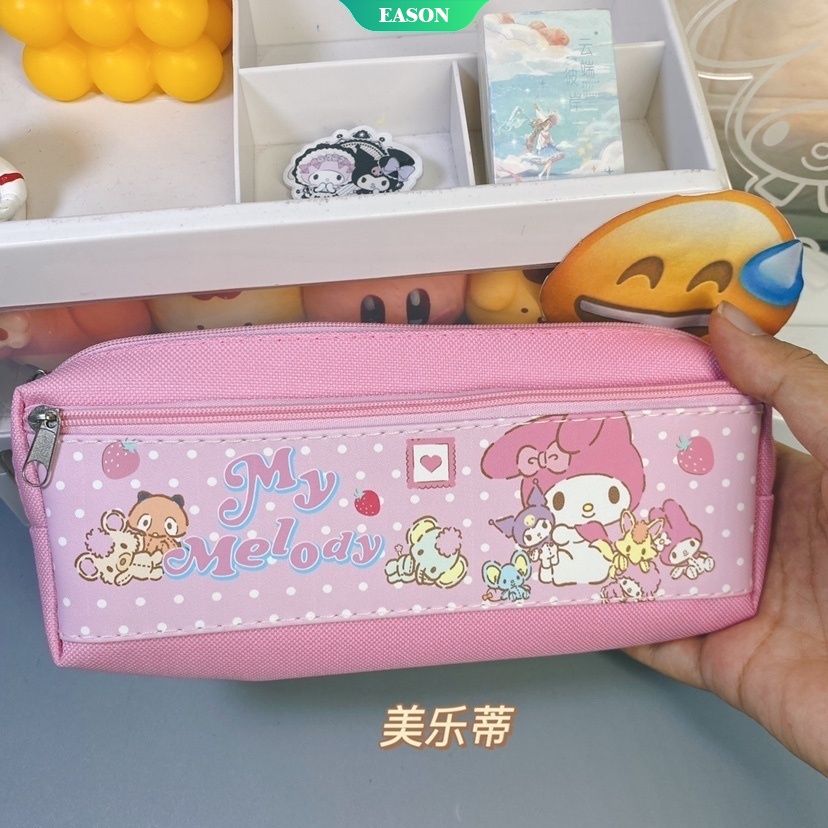 SANRIO Hộp Đựng Bút Chia Ngăn Họa Tiết Hoạt Hình Kuromi Dễ Thương Cho Bé