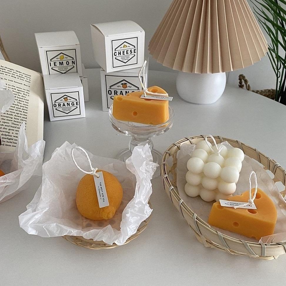 Nến thơm hình quả Cam, Phomai, Đám Mây, Cam Tròn.