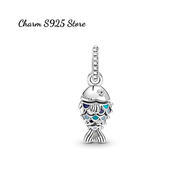 charm pan treo hình con cá bạc s925 cao cấp