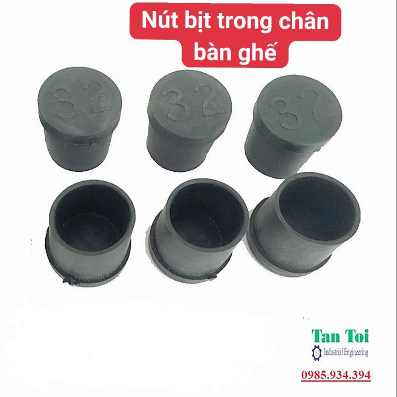 Bộ 10 đầu bịt trong D16-D19-D22-D25-D28-D32-D42-D51, chân đế cao su