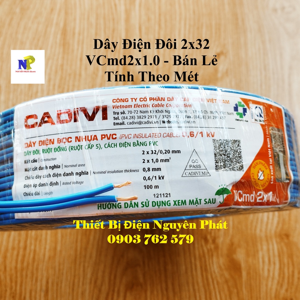 Dây Điện Đôi 2x32 VCmd2x1.0 - Lẻ 1 Mét