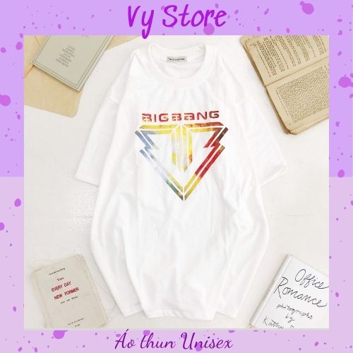 Áo thun unisex tay lỡ nam nữ, áo phông form rộng Bigbang