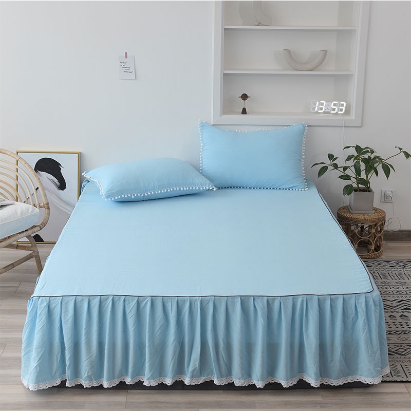 Ga Trải Giường Đơn Màu Trơn Bằng cotton Giặt Được Bảo Vệ Chống Trượt