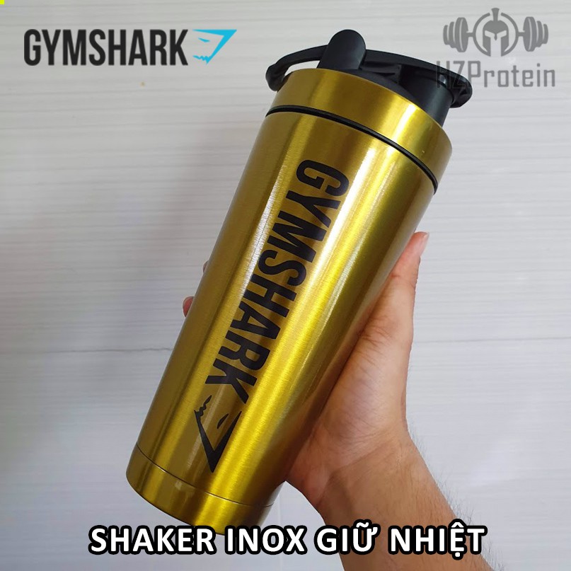 [Freeship 40k] SHAKER INOX GYMSHARK - Bình lắc Inox giữ nhiệt siêu bền Gym shark