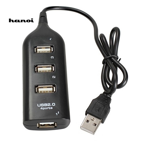 Hub Chia 4 Cổng USB 2.0 Tốc Độ Cao Màu Đen Cho Laptop / PC