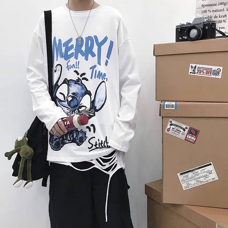  Áo thun tay dài WIND phông unisex form rộng MERRY sweater nam nữ oversize ulzzang | BigBuy360 - bigbuy360.vn