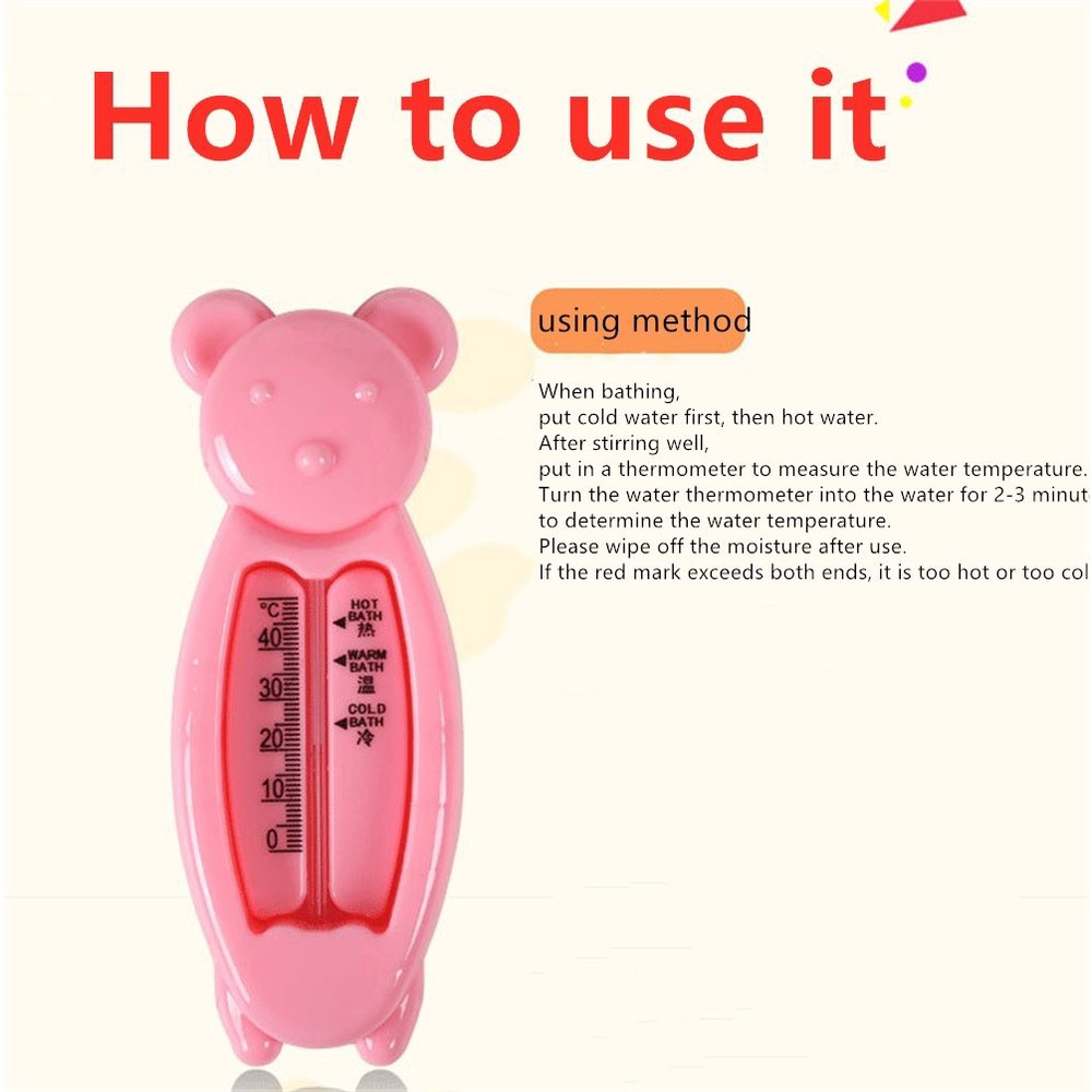 Nhiệt kế đo nhiệt độ nước phòng tắm bằng nhựa chú gấu kiểu hoạt hình nhiều màu tùy chọn đáng yêu an toàn dành cho bé