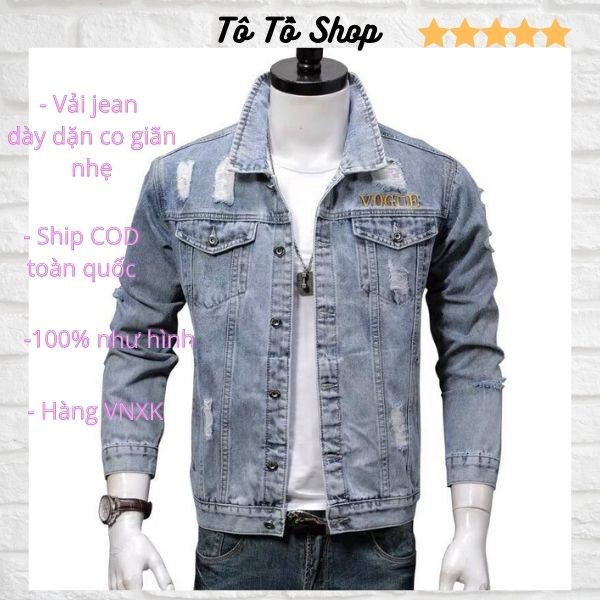 Áo Khoác Jean Nam ❤️FREESHIP❤️ Áo Khoác Bò Nam Thời Trang Chuẩn Hàng Shop Tô Tồ Shop - AKJN4
