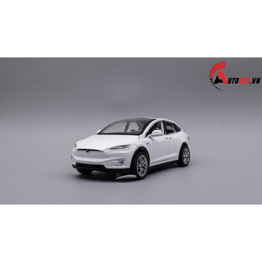 MÔ HÌNH XE TESLA X90 WHITE 1:32 HUAYI ALLOY 7652