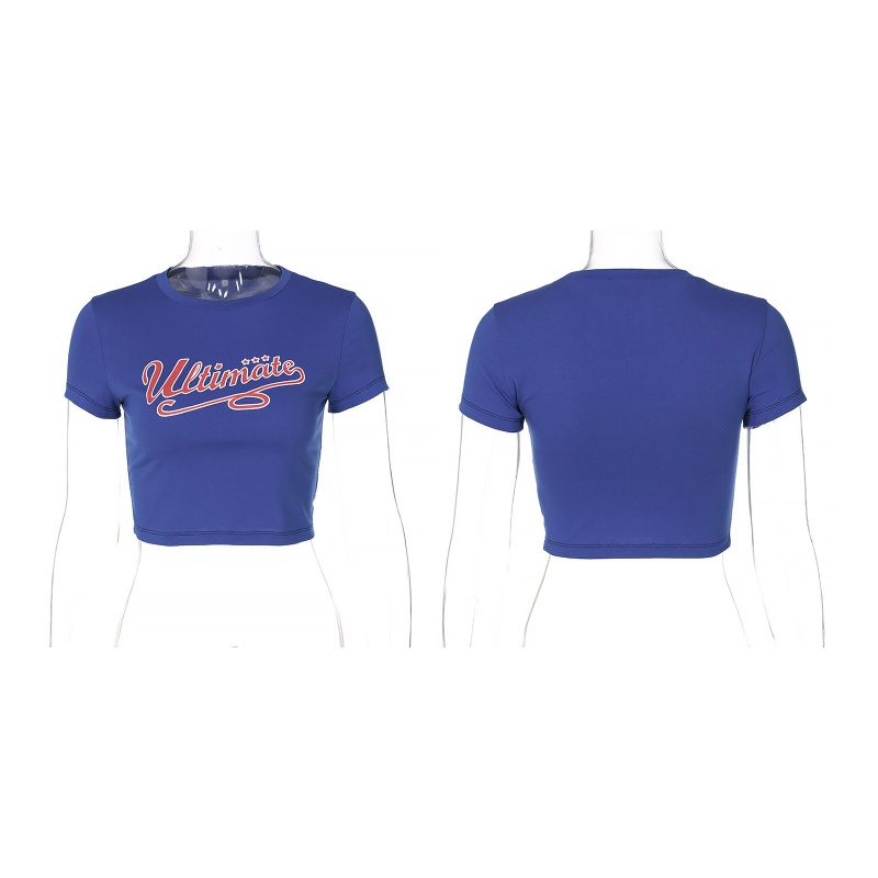 Áo Thun Croptop Ngắn Tay Dáng Ôm In Họa Tiết Thời Trang Mùa Hè Cho Nữ