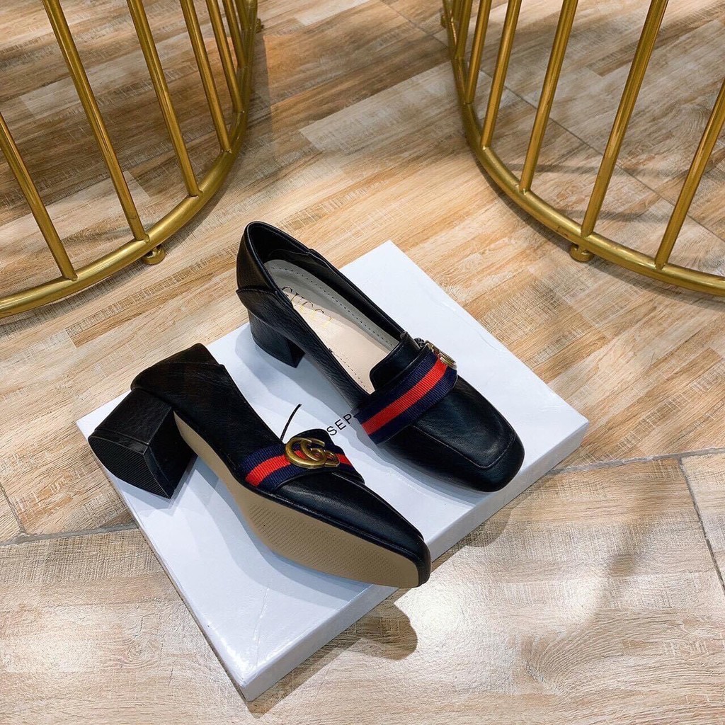 [ Ảnh Thật ] GIÀY CAO GÓT DA TRƠN GÓT TRỤ-HONASHOES | BigBuy360 - bigbuy360.vn