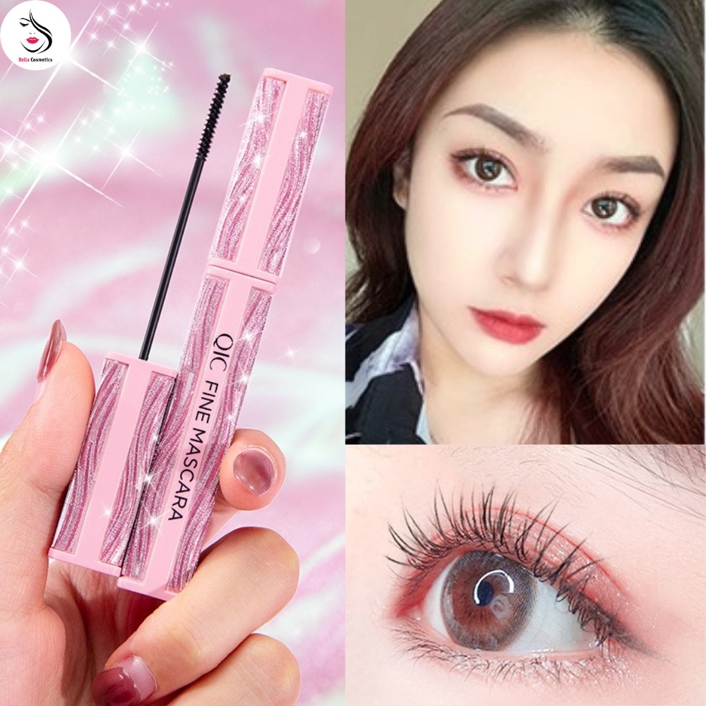 Fine Mascara QIC vỏ hồng lấp lánh đầu nhỏ - mascara JINT