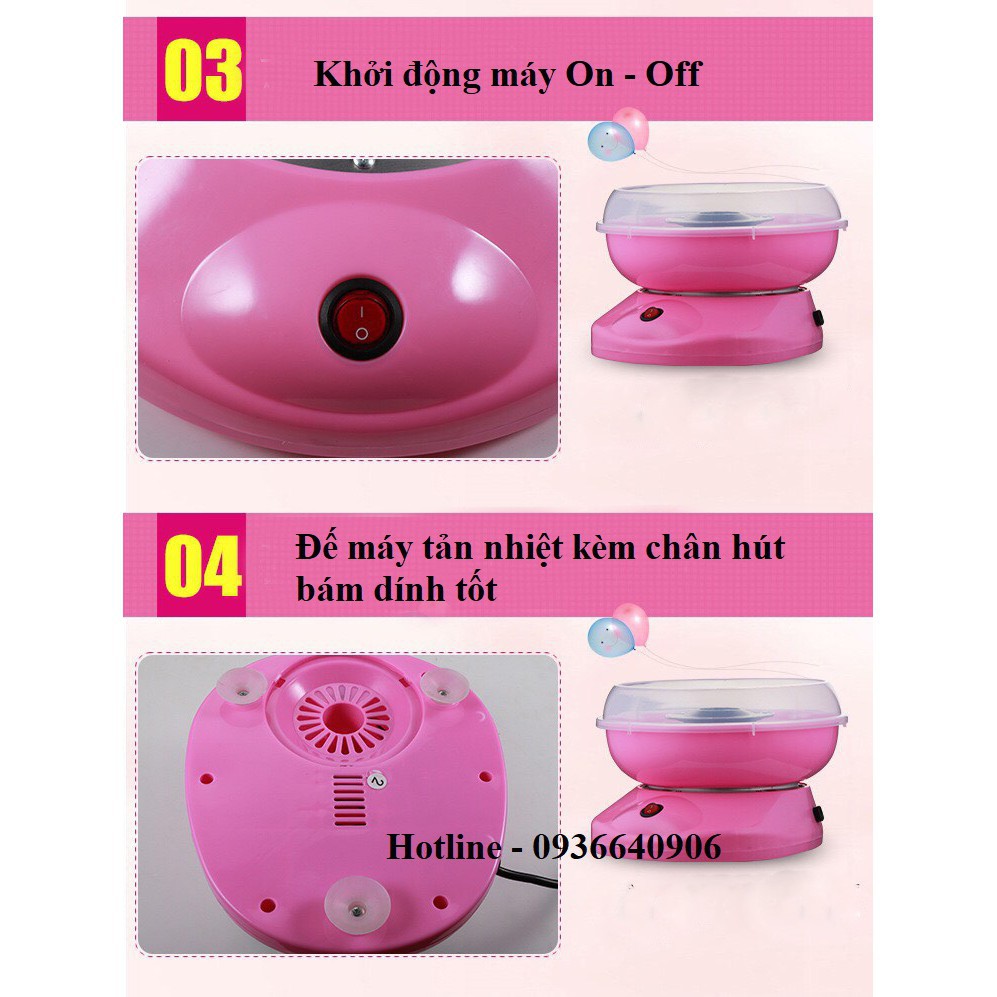 Máy làm kẹo bông gòn 220v - máy làm kẹo bông tiện lợi thông minh ( loại mới )