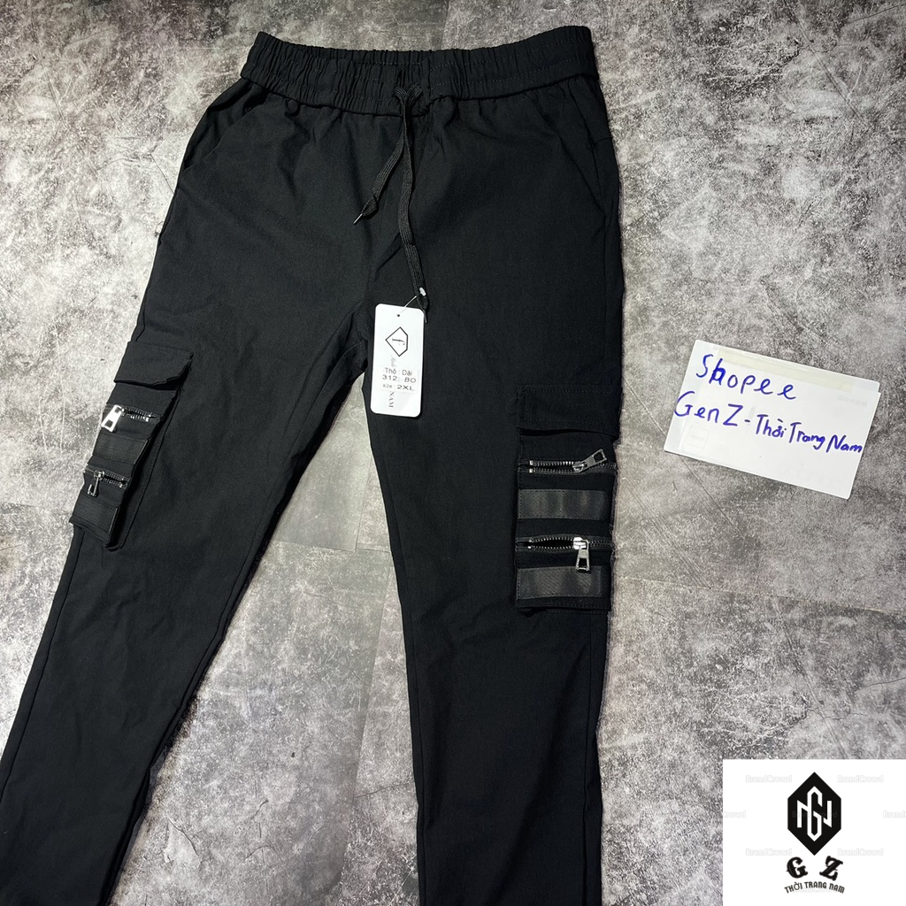 Quần Thể Thao Nam Vải Kaki Dài Túi Hộp Ống Bó , Quần Jogger Nam GENZ Phong Cách Hàn Quốc dịp thu đông