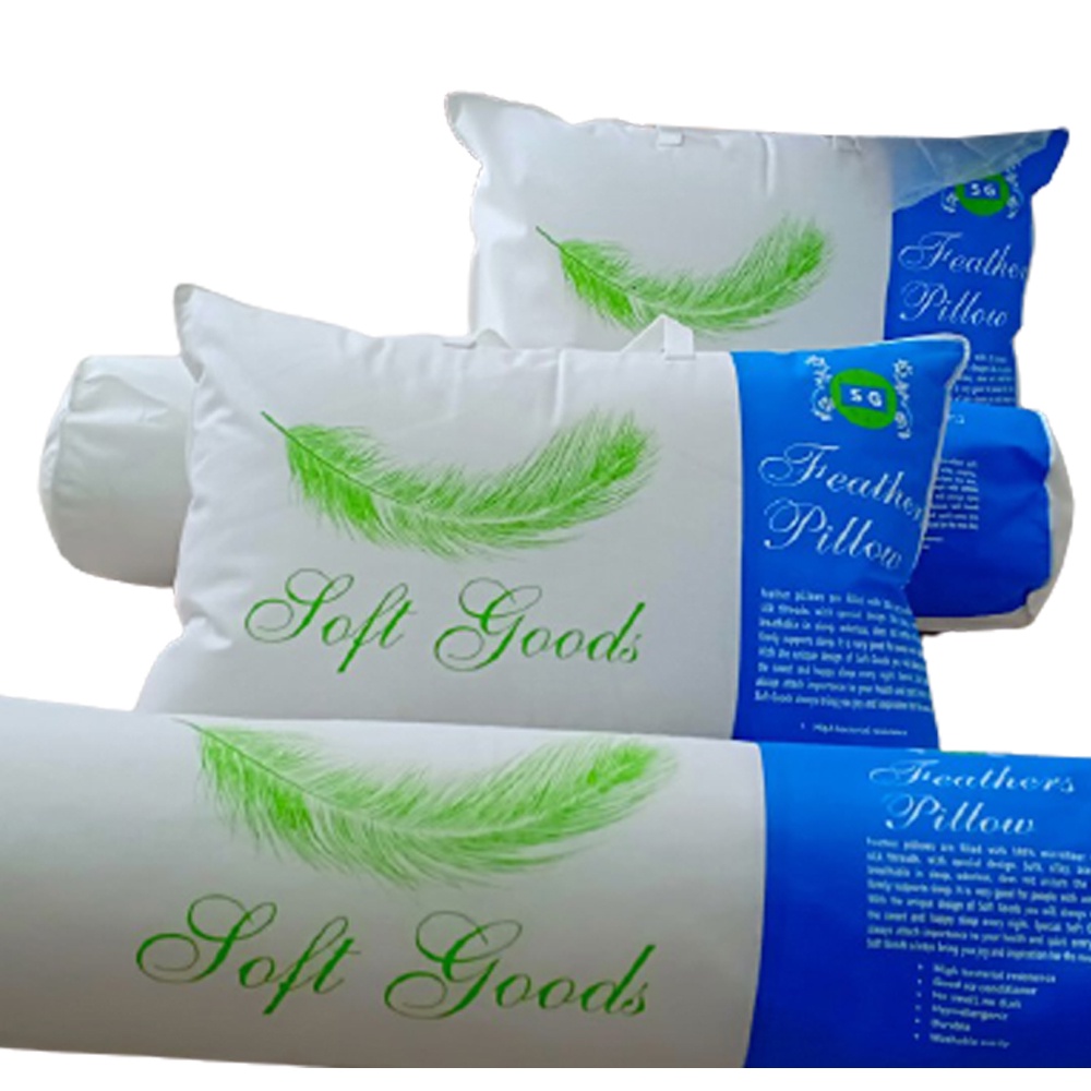 1 Gối Lông Vũ Microfiber Sài Gòn 47x67cm - tặng kèm túi xách sang trọng - Tạo giấc ngủ bồng bềnh, an toàn sức khoẻ