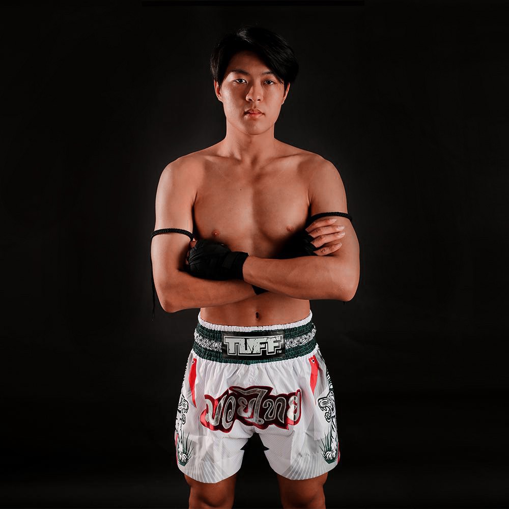 Quần Muay Thai Tuff White With Double White Tiger