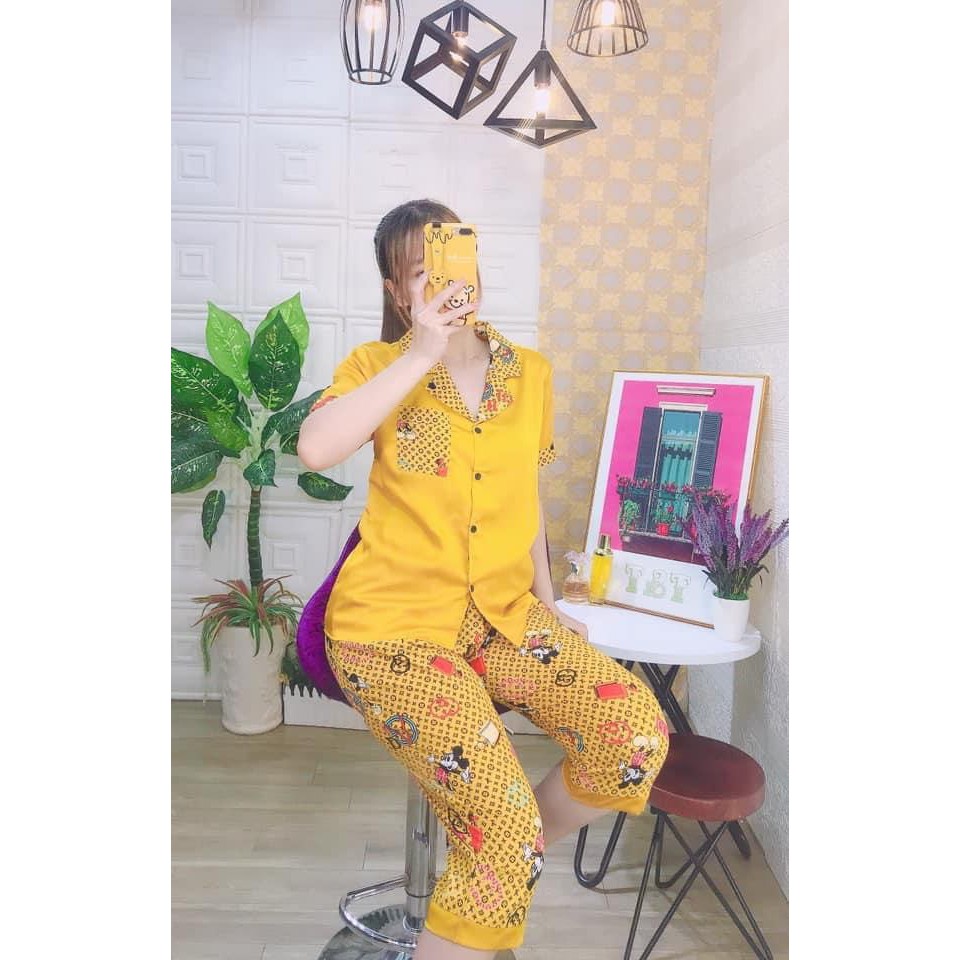 Pizama lụa satin phối lững | BigBuy360 - bigbuy360.vn