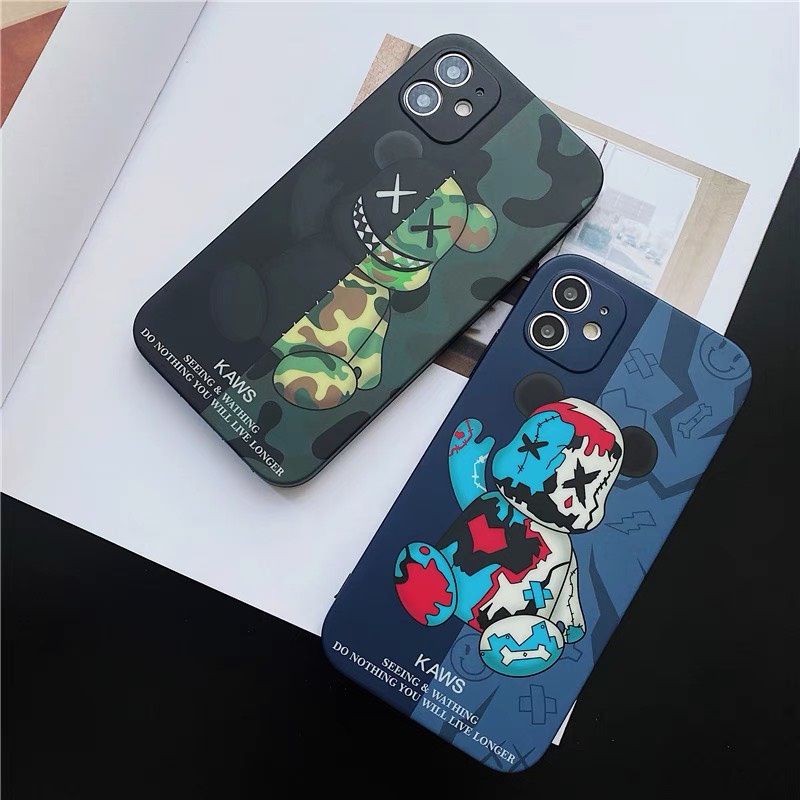Ốp lưng iphone đẹp in hình KAWS viền vuông Độc đáo bvc 6/6plus/6s/6splus/7/7plus/8/8plus/x/xs/11/12/pro/max/plus/promax