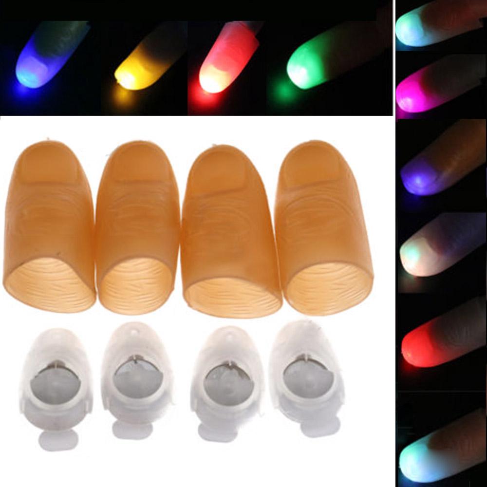 Ultra Bright Magic Light Up Thumb Props Fingers LED Trick Finger Lights 4pcs Set