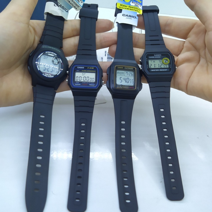 Đồng Hồ Casio Nam Nữ F-91, F-91, F-201 Chính Hãng Anh Khuê, Chống Nước 5 ATM- Tuổi Thọ Pin