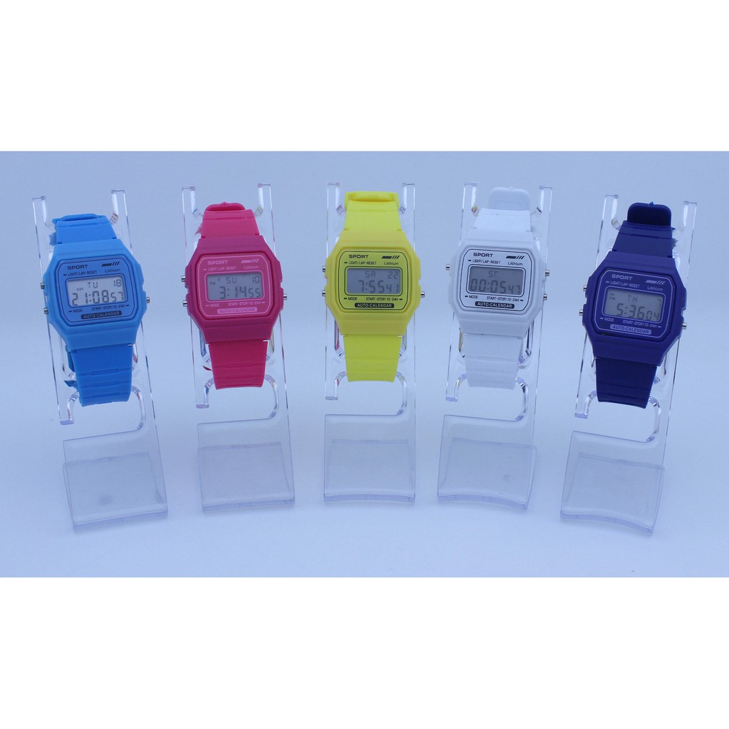 Đồng hồ điện tử unisex Sport dây nhựa nhiều màu cá tính DH11