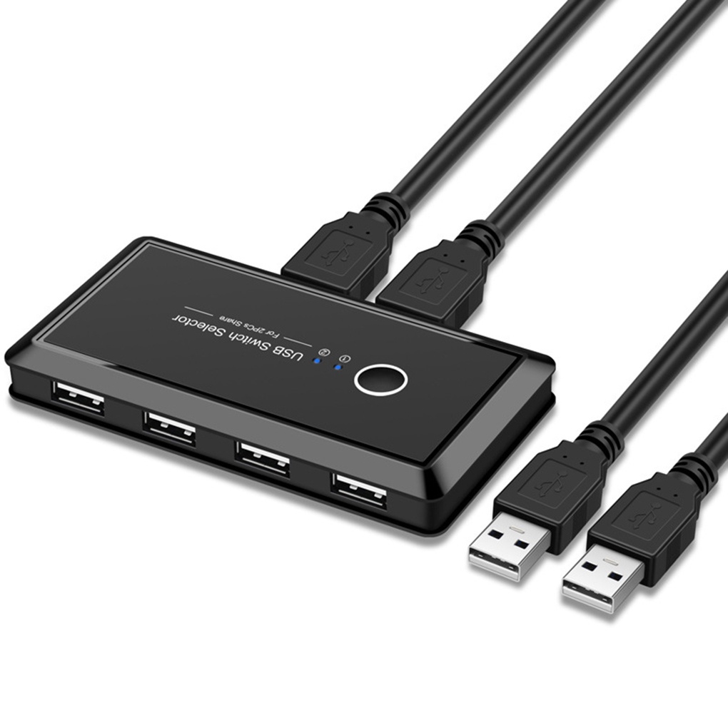 Hộp lựa chọn chuyển đổi ngoại vi USB 2.0 2 máy tính chia sẻ 4 thiết bị USB cho chuột và bàn phím