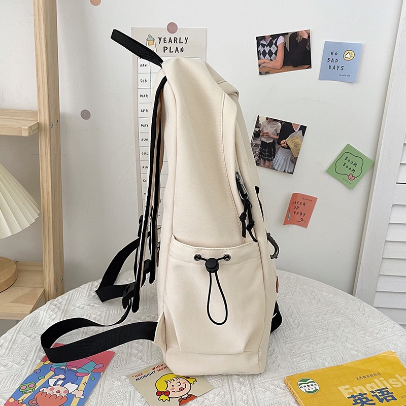 Ba lô Prettyzys thời trang Hàn Quốc 2021 14 inch phong cách học đường cho nữ