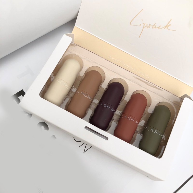 Set 5 Son Môi brroa Chống Thấm Nước Và Chống Dính Cốc Cao Cấp