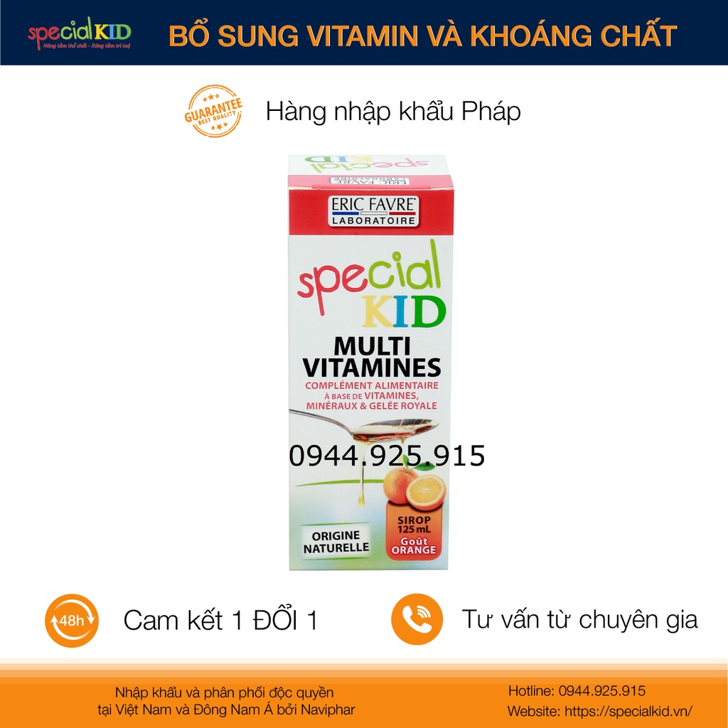 Siro Bổ sung vitamin và khoáng chất, tăng cường sức đề kháng cho trẻ Special Kid Multivitamines - Nhập khẩu Pháp (125ml)