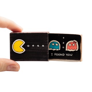 Thiệp Tình Yêu Hộp Diêm Pacman I Found You
