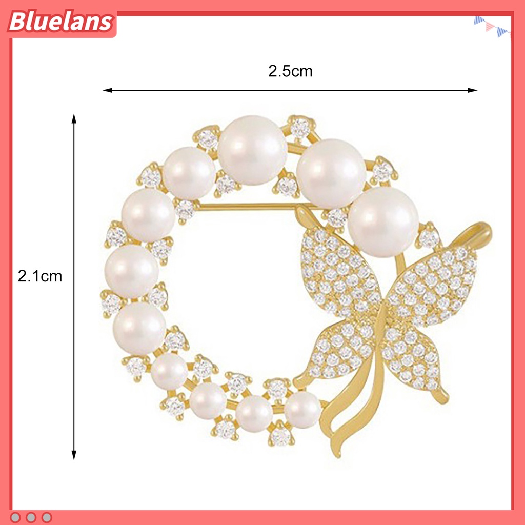 Ghim Cài Áo Hình Tròn Đính Ngọc Trai Giả Sang Trọng 48h