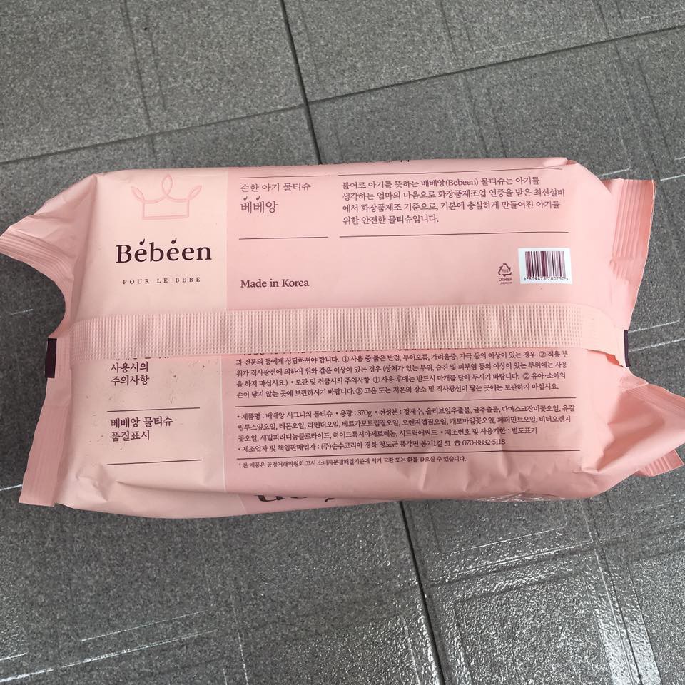 Khăn giấy ướt bebeen- 100 tờ/1 bịch