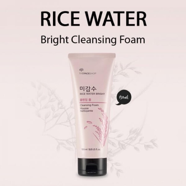 SỮA RỬA MẶT chiết xuất gạo THE FACE SHOP. RICE WATER BRIGHT CLEANSING FOAM