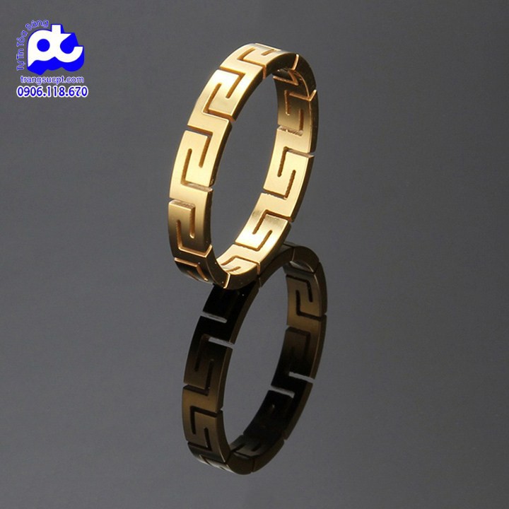 Nhẫn titan nữ vạn lý trường thành cách điệu cao cấp thép không gỉ titanium