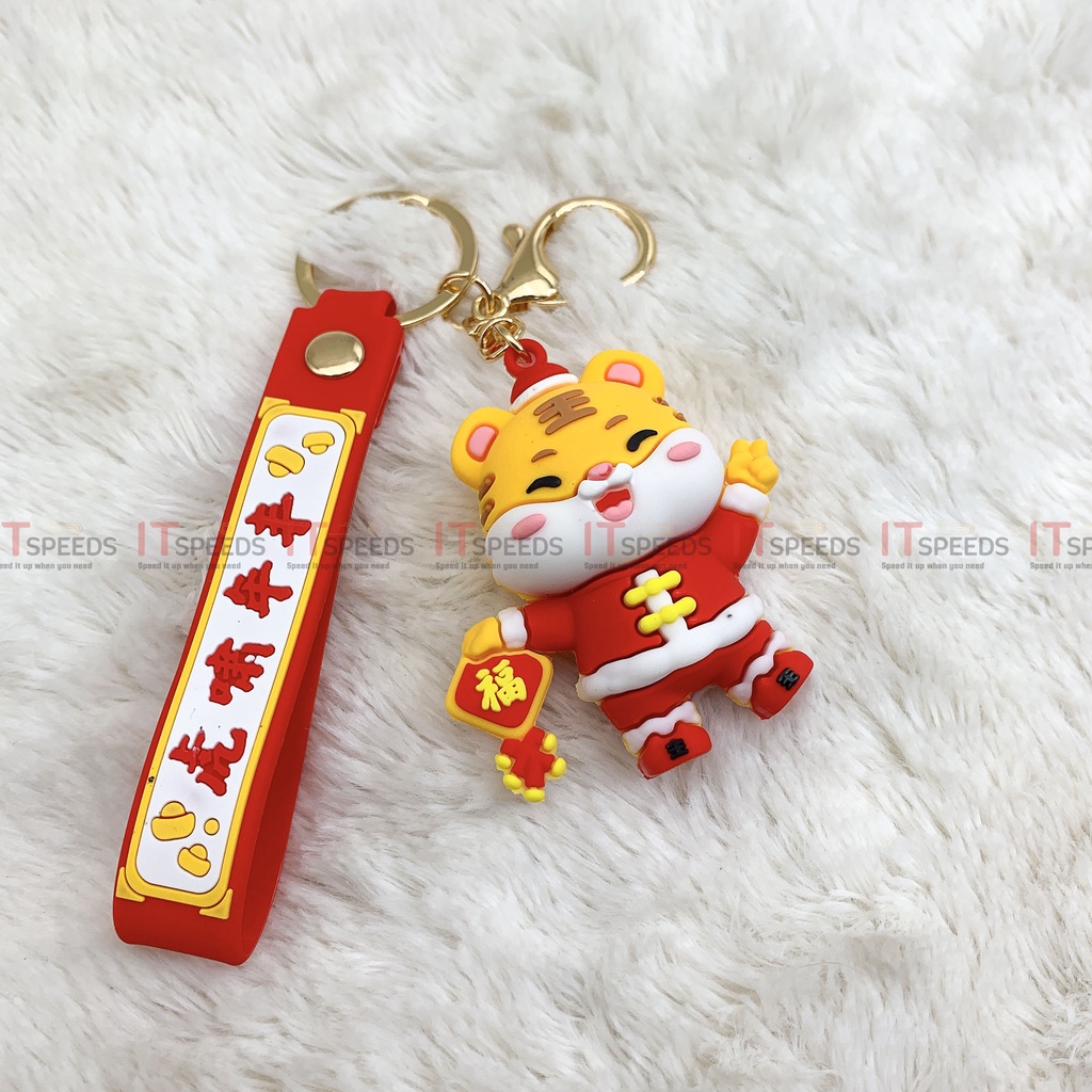 Móc Khóa Cute Hình Con Hổ May Mắn, Đáng Yêu, Dễ Thương, Chất Liệu Kim Loại Và PVC, Nước Sơn Bóng Đẹp, Hình Ảnh Sống Động