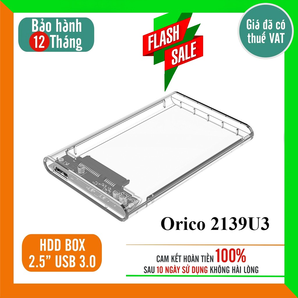 Box ổ cứng 2.5'' Orico 2577U3 / 2139U3 / 2189U3/2521U3/2520U3 Sata 3.0 - Dùng cho HDD, SSD - SP Chính hãng BH 12 tháng!