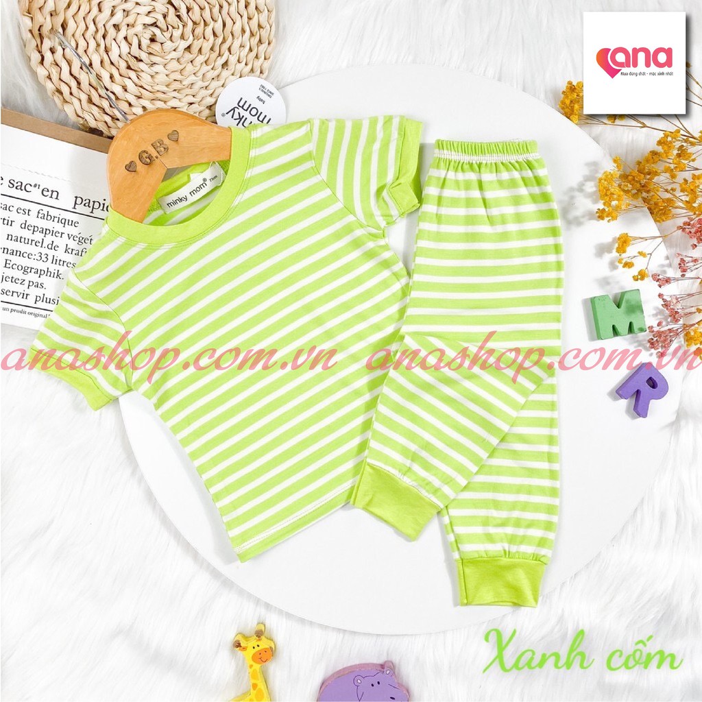 Bộ Áo Cộc Tay Ngắn Quần Dài Cho Bé [Trợ Giá] Quần Áo Cho Bé Trai gái Kiểu Dáng ALIBABA KẺ NGANG Minky Mom thun lạnh