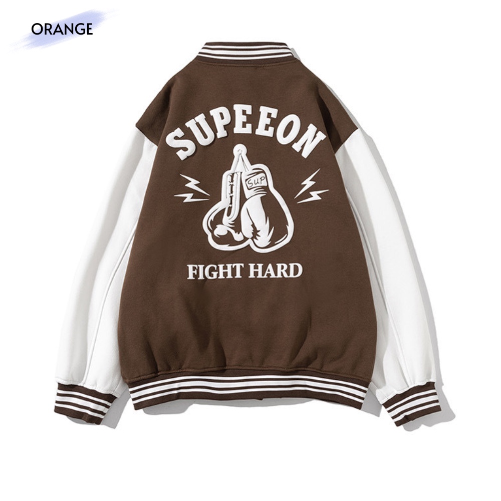 Áo khoác bomber bóng chày, Áo khoác bomber SUPEEON Unisex chất nỉ cao cấp dày dặn, Chữ thêu hình in sắc nét