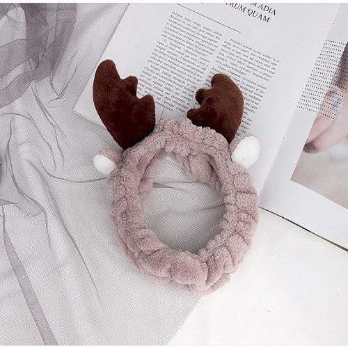 Băng Đô Sừng Hươu 3D Vải Nhung Mềm Mại