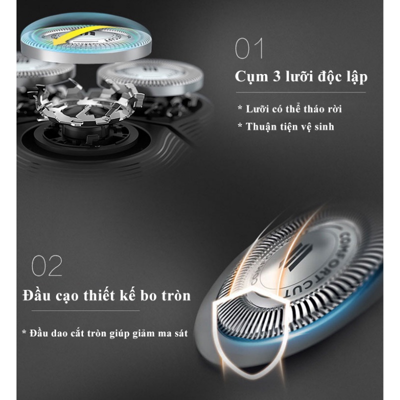 Máy cạo râu Philips khô và ướt 3 lưỡi tự mài đa năng điện S1050 - Bảo hành 24 tháng - khohangcap1_ad