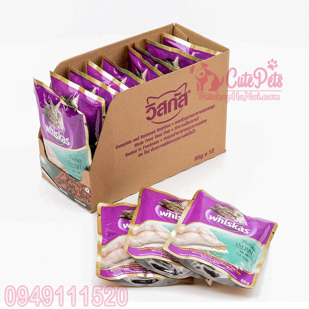 Thức ăn Pate Whiskas 85g Dành cho mèo - petshophanoi