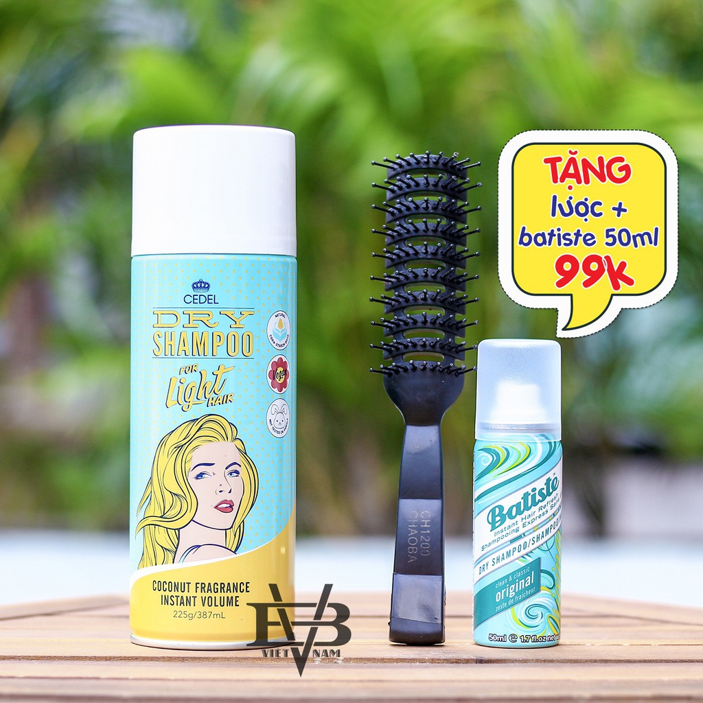 GIẢM GIÁ   Dầu gội khô CEDEL Dry Shampoo + Tặng lược & Batiste 50ml ***