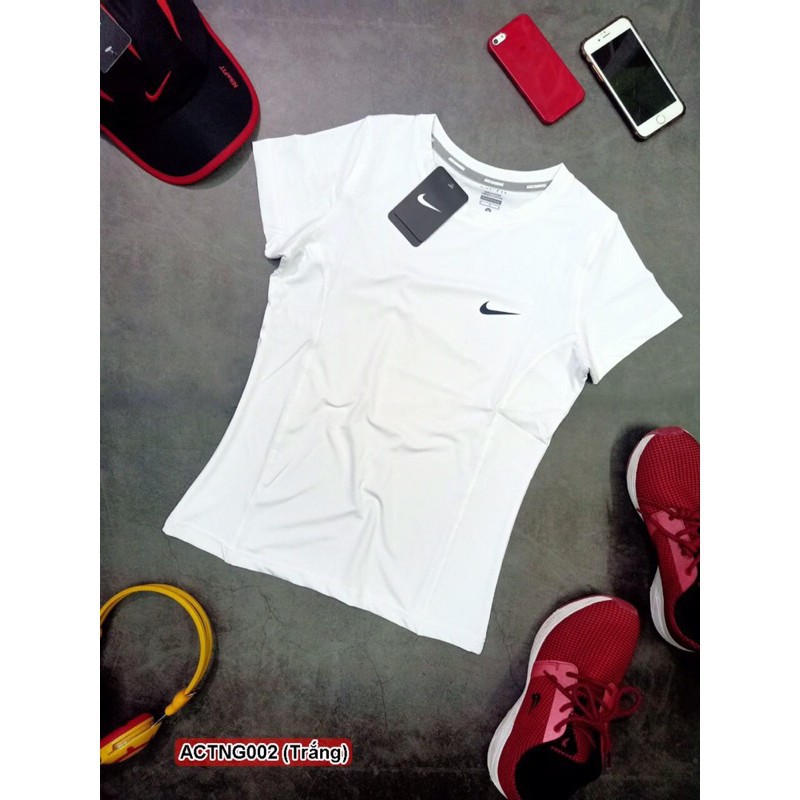 Áo thun thể thao nữ cổ tròn, có logo sau lưng, poly lạnh 4 chiều hàng loại I cao cấp đủ size M -2XL(40-75kg) | BigBuy360 - bigbuy360.vn