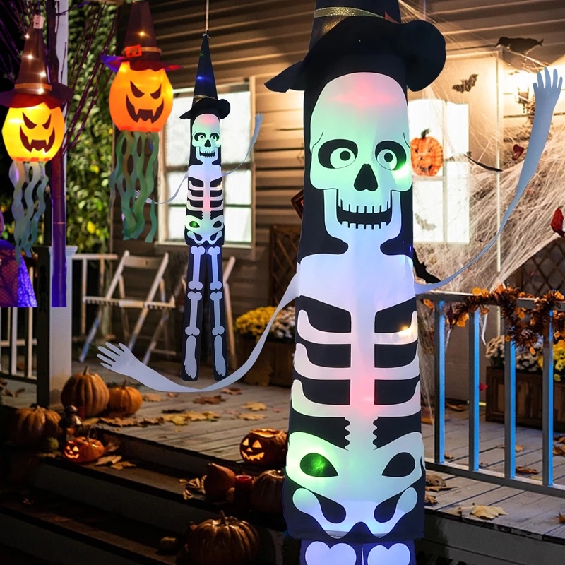1 Đèn LED Hình Đầu Lâu Bí Ngô Ma Rỗng Phát Sáng Trang Trí Halloween