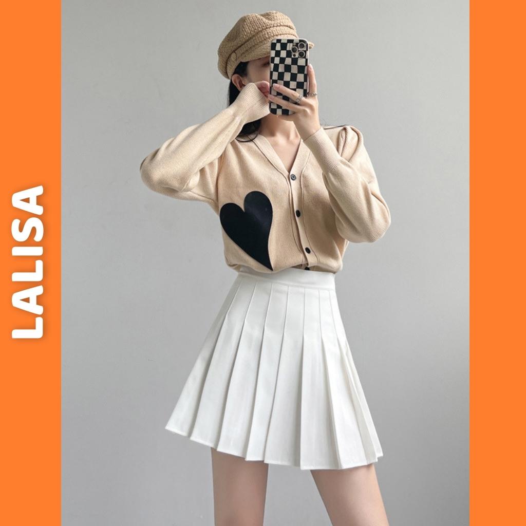 Chân Váy Tennis Xếp Ly Trắng Đen LALISA Chân Váy Chữ A Lưng Cao Dáng Ngắn Xòe Phong Cách Công Sở CV003