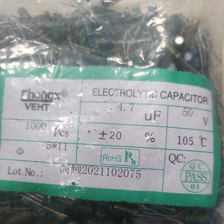 [10 Con] Tụ hóa 4.7uF 50V (5x11mm)