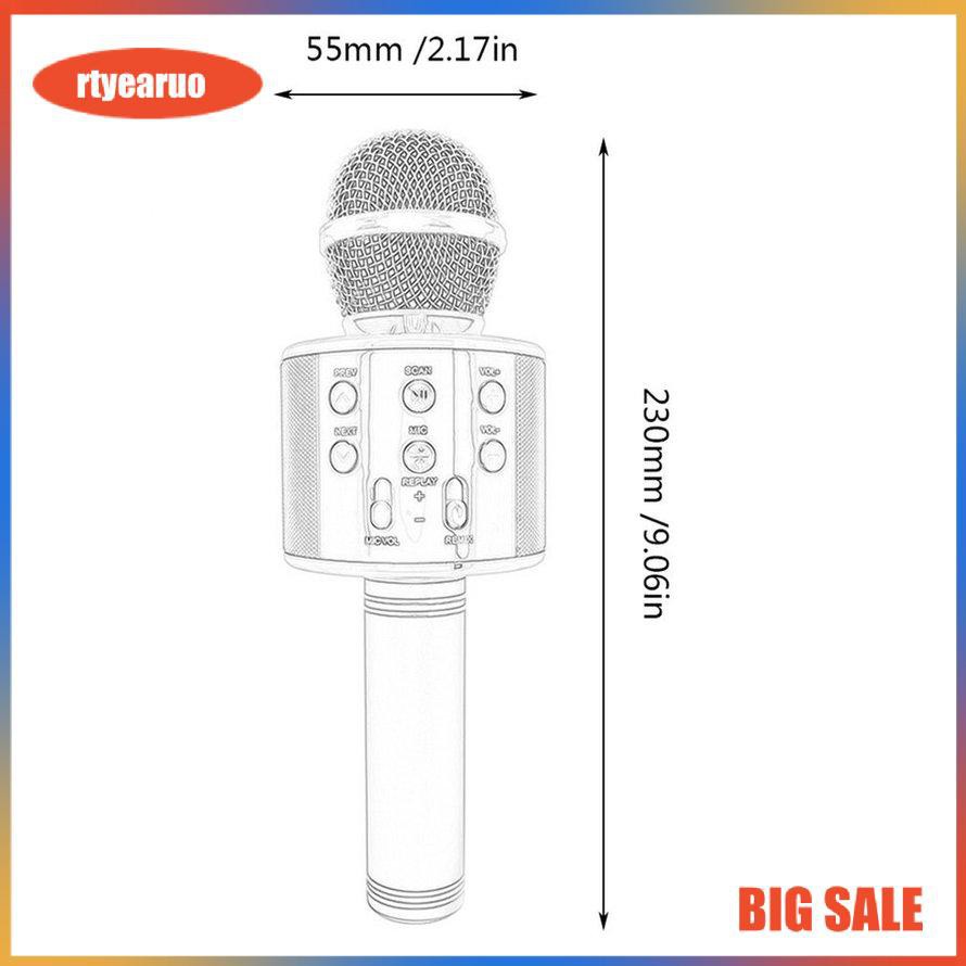 ☏▤*Micro hát karaoke Bluetooth 3in1 kèm loa WS-858 có out âm thanh ra lớn