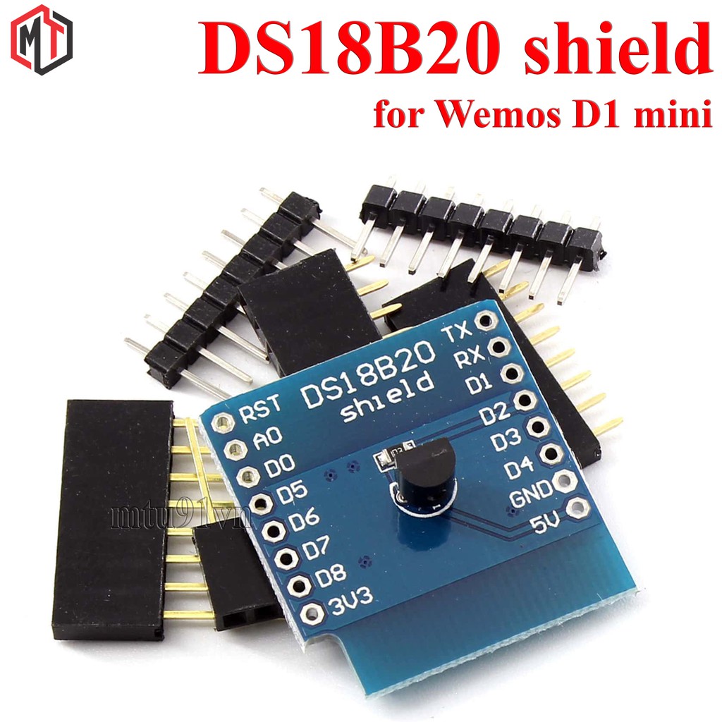 Module Cảm Biến Nhiệt Độ DS18B20 cho Wemos D1 Mini (DS18B20 Shield)